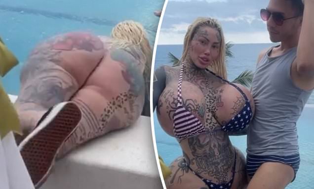 christine meikle recommends huge fake tits lesbians pic